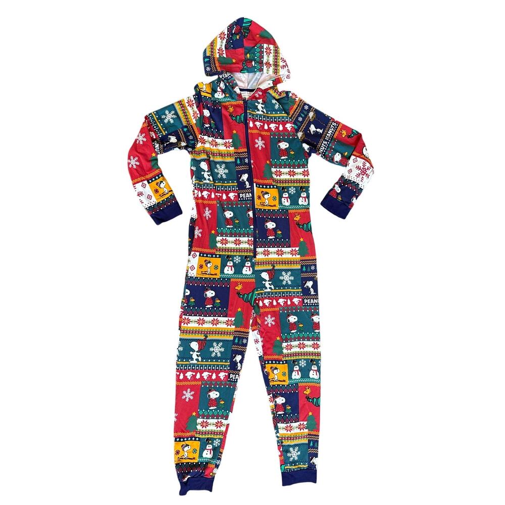 Bed Head PJs x Peanuts One-Piece Men's Hooded Snoopy Pajamas Size Medium
